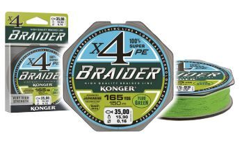 KONGER PLECIONKA X4 BRAIDER FLUO GREEN 0,06mm 150m