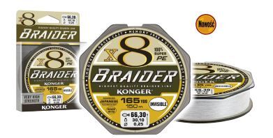 KONGER PLECIONKA X8 BRAIDER INVISIBLE 0,20mm 150m