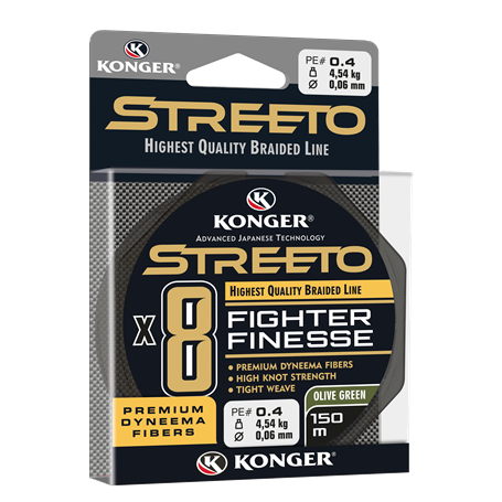 KONGER PLECIONKA STREETO FIGHTER FINESSE OLIVE GREEN 150m 0,03mm