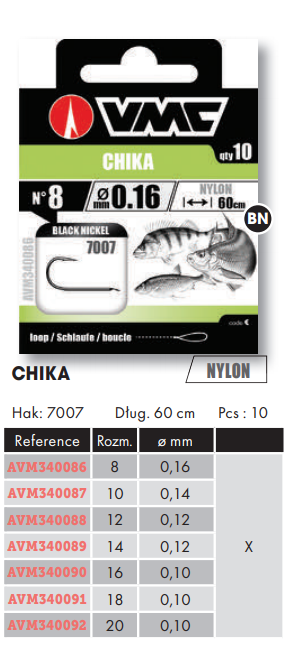 VMC HACZYK Z PRZYPONEM 7007 CHIKA 60cm 12 0,12mm