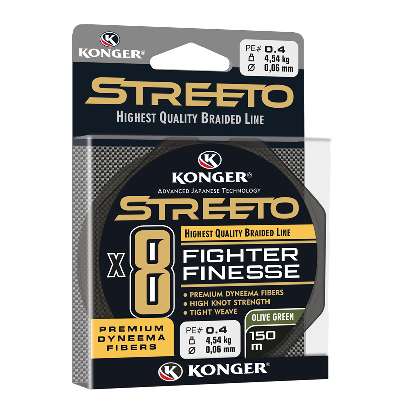 KONGER PLECIONKA STREETO FIGHTER FINESSE LIME GREEN 150m 0,08mm