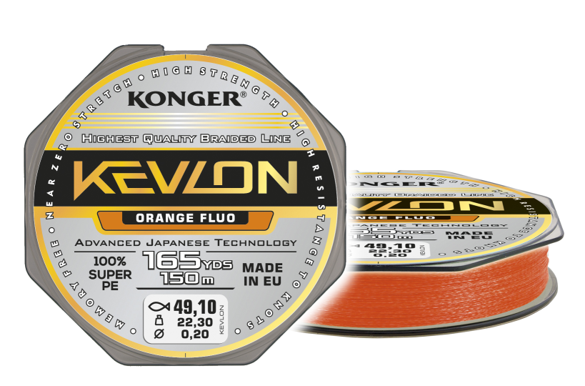 KONGER PLECIONKA KEVLON X4 ORANGE FLUO 150m 0,14mm