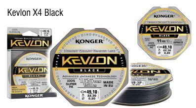 KONGER PLECIONKA KEVLON X4 BLACK 150m 0,20mm