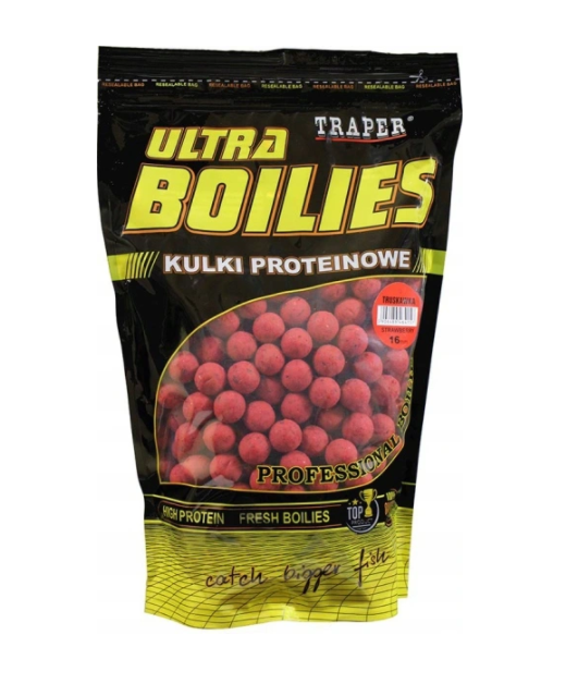 KULKI PROTEINOWE TRAPER ULTRA 16mm 1kg TRUSKAWKA