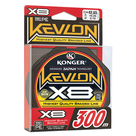 KONGER PLECIONKA X8 KEVLON OLIVE GREEN 0,18mm 300m