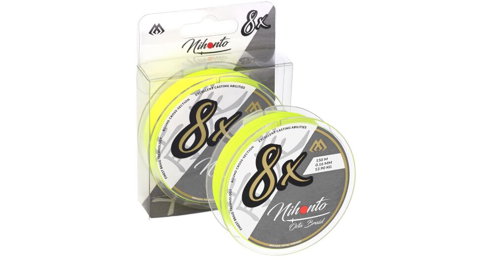 MIKADO PLECIONKA NIHONTO 8X FLUO ŻÓŁTA 0,10mm 150m