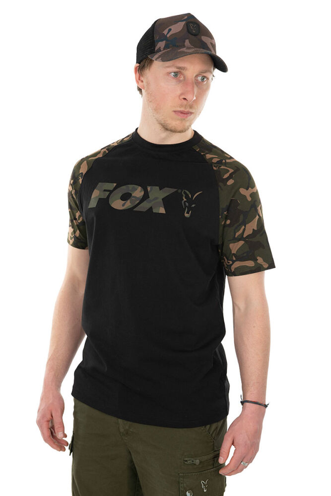 FOX KOSZULKA T-SHIRT RAGLAN BLACK CAMO L