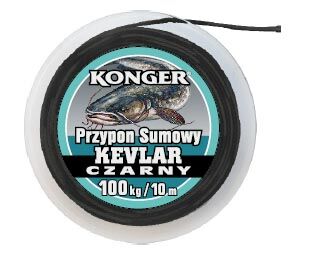 KONGER PRZYPON SUMOWY KEVLAR CZARNY 80kg 10m